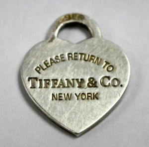 Vintage Return to Tiffany Heart Sterling Silver Tag Pendant Charm - Picture 1 of 4