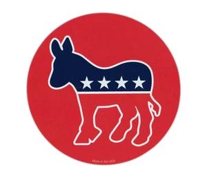 Pegatina de parachoques magnético - burro demócrata (liberal) - imán redondo - Imagen 1 de 1