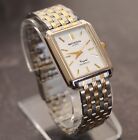 Mens Miykon Tank Style Dress Watch with Silver & Gold Very Clean and Works Well