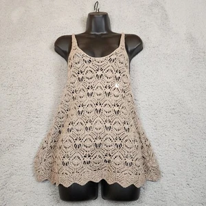 American Eagle Outfitters Crochet Tank Top XS Beige Overlay NWT $34.95 - Picture 1 of 12