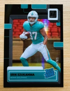 BLACK HOLO 2022 Donruss Clearly Erik Ezukanma /10 Miami Dolphins Rookie RC - Picture 1 of 2