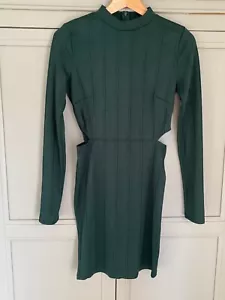 FOREVER 21 Cut Out Green Dress Size L fits 10 12 Bodycan Bandage Wiggle Sexy - Picture 1 of 5