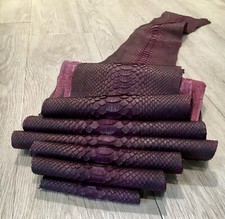 Genuine Python Snake Grade A Skin Hide Burgundy 3.05 Meters 121" x 10 1/2"