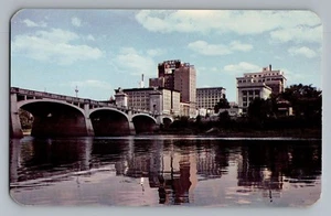 Wilkes Barre Pennsylvania PA Skyline Kirby Park Sterling Hotel Postcard 1950s - Picture 1 of 2