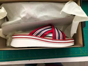 NEW IN BOX Women's Shoes Size 9 Bass Sandals Patriotic Red White & Blue - Picture 1 of 4