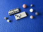 Antique Civil War Era Dominoes, Clay Marbles and Gaming Dice