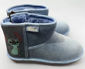 Disney x Primark Exclusive Lilo & Stitch Lightweight Faux Suede/Gilter Boots - Picture 1 of 4