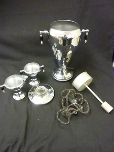 VINTAGE LA BELLE SILVER CO. ELECTRIC PERCOLATOR WITH CORD CREAMER SUGAR - Picture 1 of 20