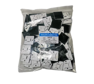 100) KLEBENDE KABELBINDER DRAHT KLEMME HALTERUNG, WANDHALTER BASIS 30X30MM 1-1/8" WEISS - Bild 1 von 3