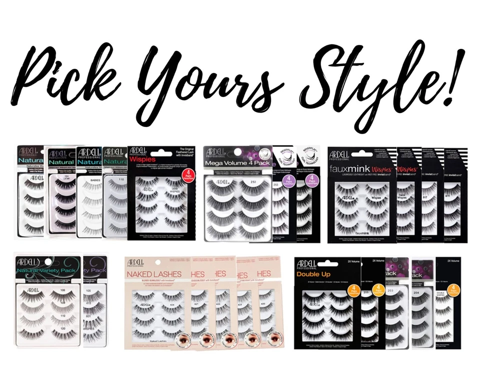 Ardell - 4 Pairs - Natural/Mega Volume/Fauxmink/Variety Pack/Naked/Double Up - Image 1 of 1