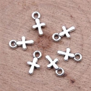 600 Pcs Tibetan Silver Cross Charms Pendant 10x6MM DIY Jewelry Making C15133 - Picture 1 of 3