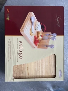 Folding Wood Cheese Board with Stainless Steel Tools Picnic Time Asiago NIB   - Picture 1 of 4