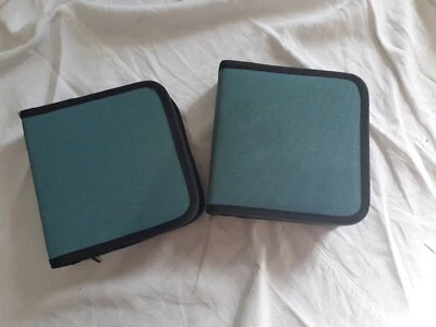 2 x BRAND NEW CD Storage Wallet Cases – Teal & Black - Heavy Duty Nylon - image 1 of 4