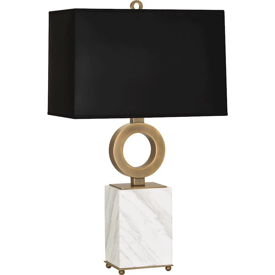 Lámpara de mesa Robert Abbey Oculus 1 luz, latón/mármol blanco/negro - 405B Foto 1 de 1