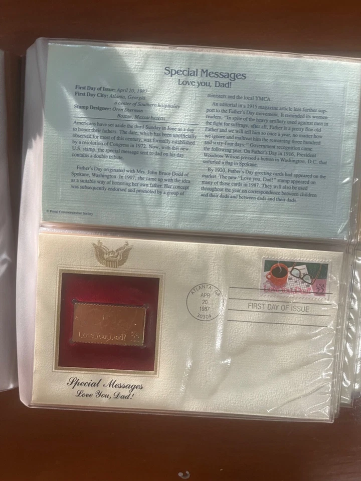 Mensajes especiales ¡te amo papá! Chapado en oro 22kt circa 1987 Foto 1 de 1