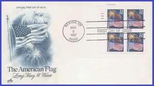 USA3 #2276 U/A ARTCRAFT FDC PB4 bandiera e fuochi d'artificio - Foto 1 di 1