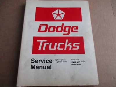 Dodge Truck Service Manual Supplement - Used - 1970's - Franchised Dealer Manual - Imagem 1 de 4
