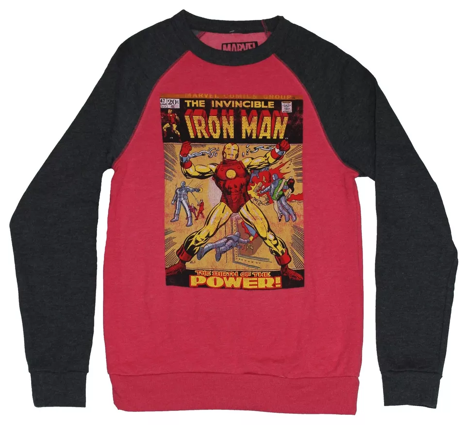 Iron Man Marvel Mens Crewneck Sweatshirt - Birth Power Issue 47 Cover - Image 1 of 1