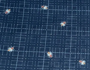 1/2 Yd "Matters of the Heart" by Kaye England SSI Bees Navy Cotton Fabric BTHY - Picture 1 of 4