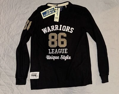 NUEVA Camisa Para Hombre Franky Max Tejida Waffle Manga Larga Talla Mediana Negra Nueva Con Etiquetas Foto 1 de 4