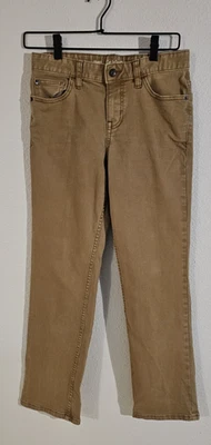 Jeans Cat & Jack masculino cáqui/castanho cor perna reta cintura elástica tamanho 14 - Imagem 1 de 4