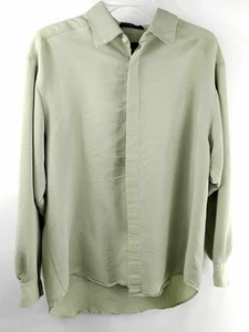 Camisa de vestir Geoffrey Beene para hombre mediana verde manga larga con botones cuello - Imagen 1 de 3