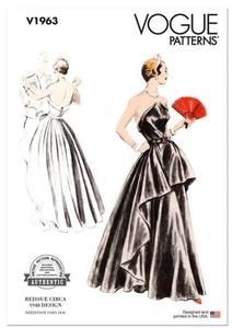 Vogue V1963 Sewing Pattern Misses' 1948 Vintage Evening Dress E5 (14-22) UNCUT - Picture 1 of 4