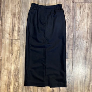 Maxi gonna vintage anni 90 Lauren Ralph Lauren nera 100% lana a matita 4P 24x34,5" - Foto 1 di 11