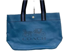 Borsa a tracolla Coach blu Jes in vera pelle con ciottoli shopper tote usata in ottime condizioni! - Foto 1 di 10