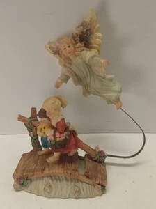 Schutzengel wacht über Kinder auf Brücke Resin - Bild 1 von 4