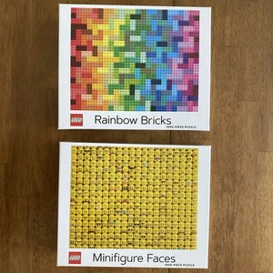 Lego 1000 pezzi puzzle lotto di 2 mattoncini arcobaleno e minifigure volti puzzle - Foto 1 di 3