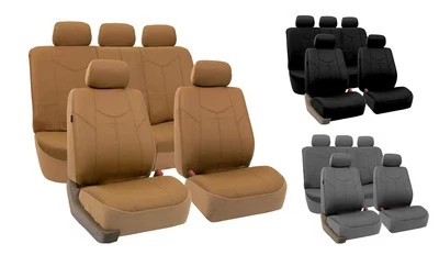 Римские чехлы на сиденья из искусственной кожи универсальные подходят для легковых автомобилей грузовиков внедорожников фургонов - полный комплект - Изображение 1 из 2