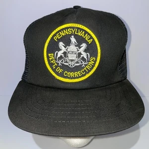 Pennsylvania Prison Guard Baseball Cap Vintage Black Made in USA - Picture 1 of 7