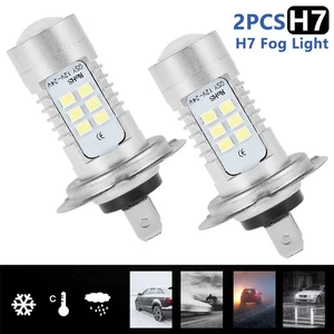 2Pcs H7 LED Fog Light Bulbs 12V 21W Xenon 6000K Car White Front Fog Light fieXD - Picture 1 of 9