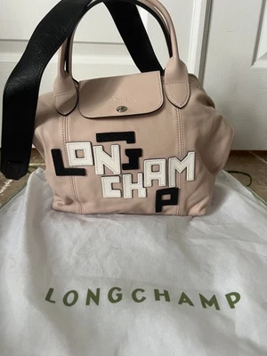 Longchamp Le Pliage Leather Limited Ed Pink Crossbody Tote Bag Small - Image 1 of 4