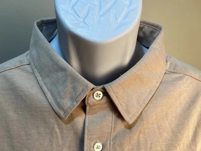 Camisa manga larga 7 Diamonds beige macizo elástico en 4 vías L como nueva Foto 1 de 4