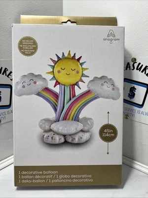 Anagrama Globo Lámina Sol Arco Iris Nubes 45 pulgadas de Alto No Requiere Helio Nuevo en Caja Foto 1 de 4