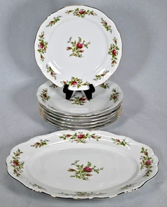 Set (8) Johann Haviland Traditions Moosrose Fine China Teller & Platte - Bild 1 von 7