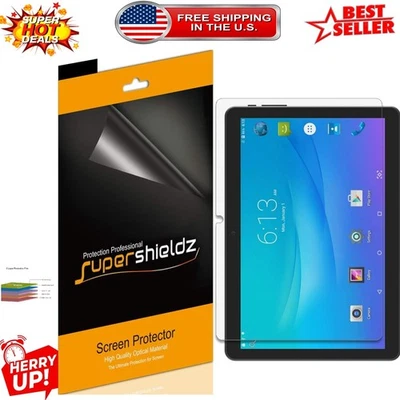 Pacote com 3 protetores de tela PET brilhantes para tablet Onn 10,1 polegadas - clareza máxima - Imagem 1 de 3