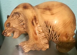Heavy 4.8 Lbs Kibori Kuma Carved Wooden Japanese 13” x 8” x 8” Bear! - Picture 1 of 9
