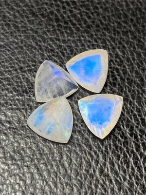 Natural Rainbow Moonstone Trillion Faceted Cut 5mm to 15mm Loose Gemstone - Image 1 of 3