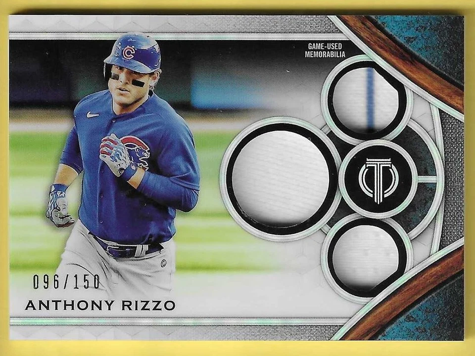 2021 Topps Tribute Anthony Rizzo Cubs Triple GU Jerseys 96/150 (CB) - Image 1 of 1