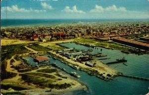 Vintage Postkarte Luftaufnahme Galveston TX - Bild 1 von 2