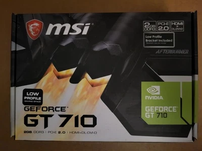 MSI NVIDIA GeForce GT 710 2GD3 LP - Used Complete Box And Low Profile Brackets - Image 1 of 4
