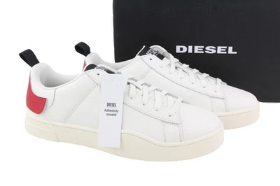 Diesel S-Clever Low Lace HOMBRES Zapatillas EU44.5 Blanco Rojo Piel Almendra Pvp - Imagen 1 de 4