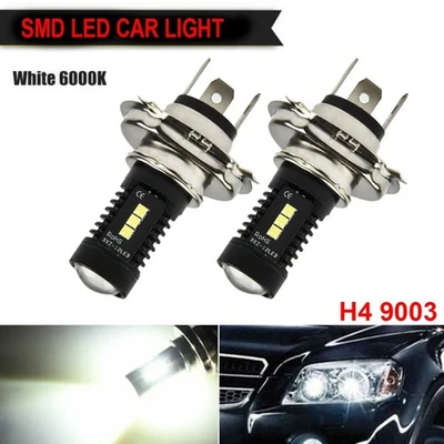 2*H4 9003 60W 1800LM 6000K Car COB LED Conversion Headlight Bulb Hi/Lo Beam IP68 - Image 1 of 4