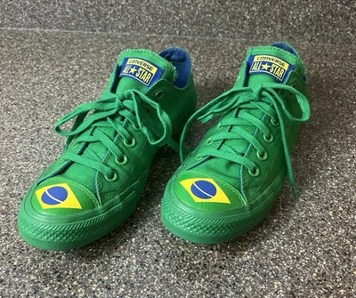 Converse All Star Low Top Womens Size 8 Green Canvas Sneaker Lace Up Skate Shoes - Image 1 of 4