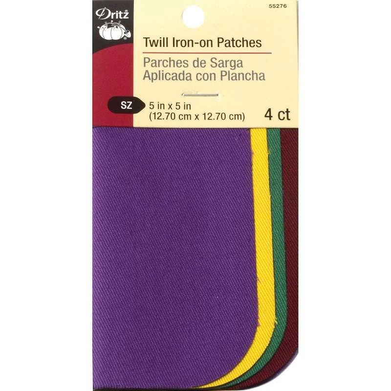 Iron-On Twill Patches 5"X5" 4/Pkg School Colors - Image 1 of 1