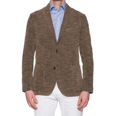 BOGLIOLI "K.Jacket" Gray Herringbone Tweed Cotton Unlined Jacket EU 50 NEW US 40 - Image 1 of 4