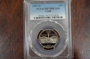 2007-S 25C Clad Utah Quarter PCGS PR70DCAM - Picture 1 of 4